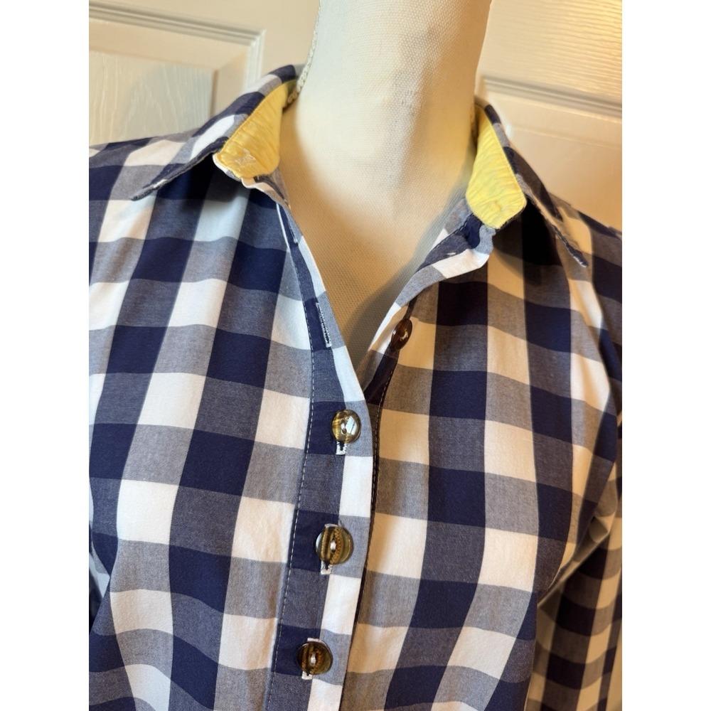 Women's Haley & The Hound Tunic Small Navy White Check Preppy Summer Vibes - Picture 2 of 6